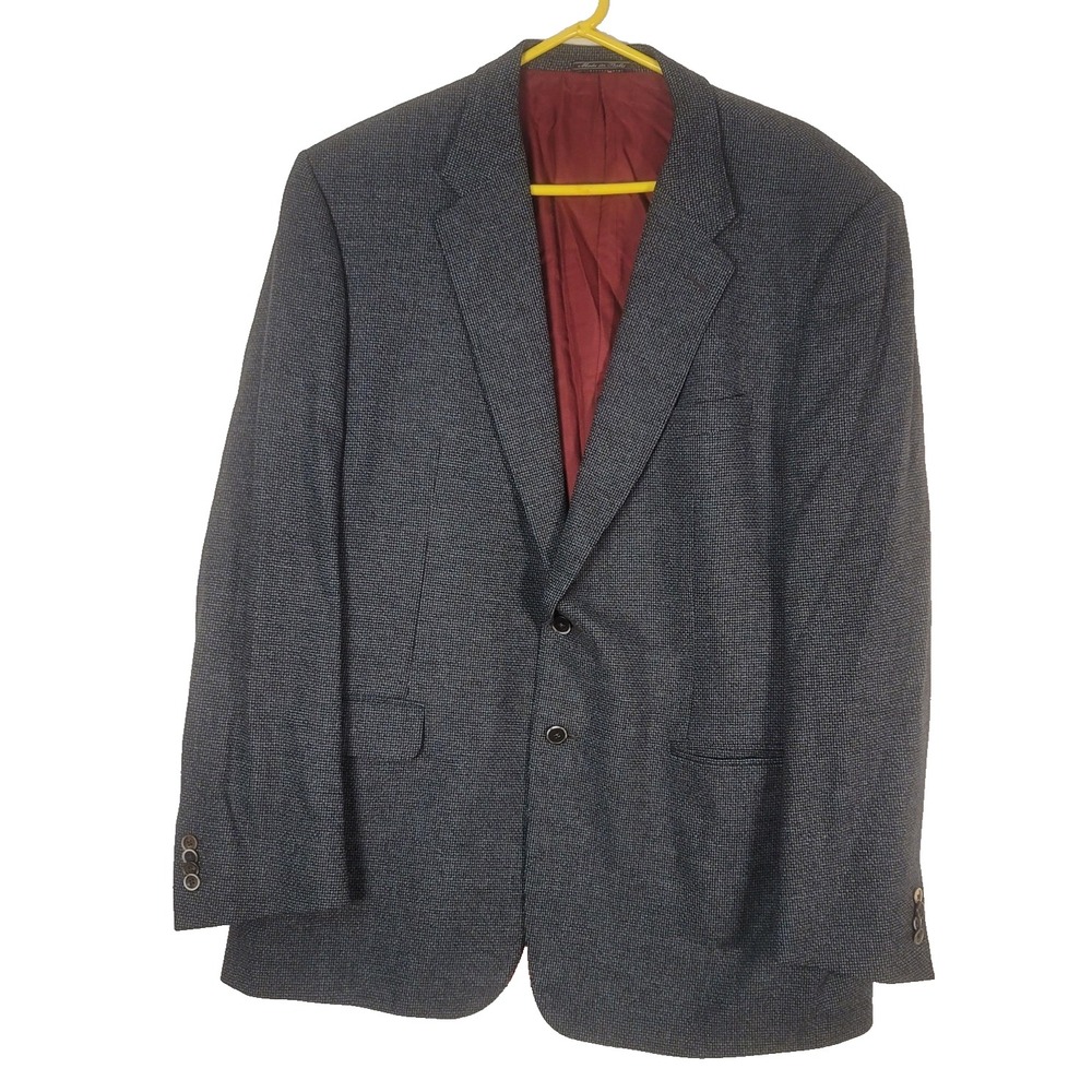Corneliani Blazer Mens 46R Gray Blue Wool Cashmere Sport Coat Made in Italy Work